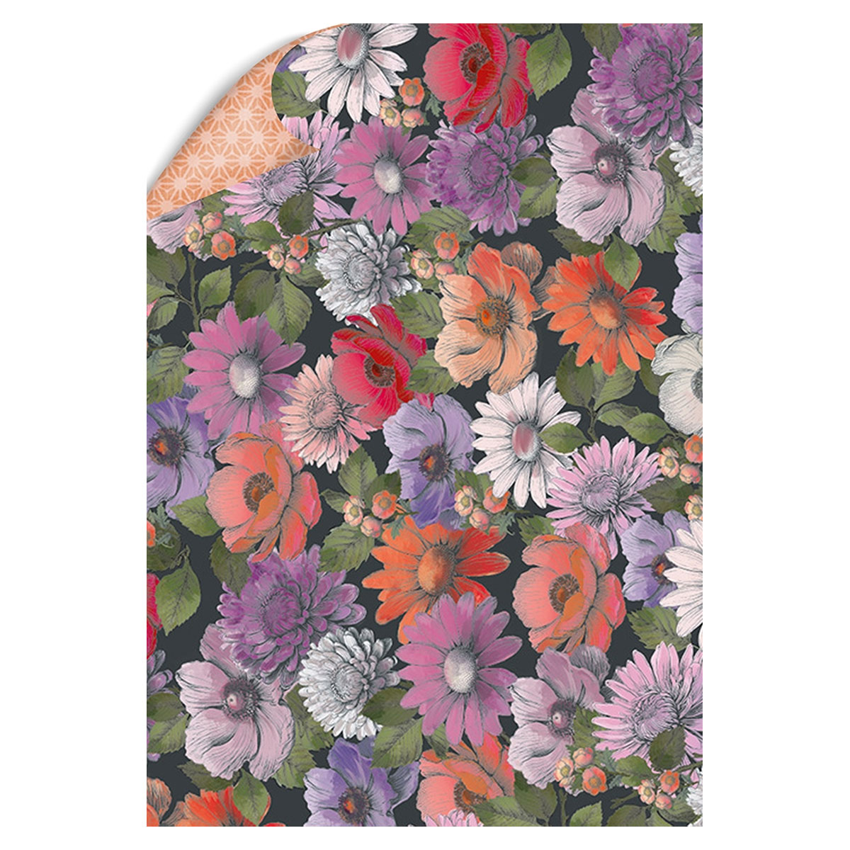 Davanu-iesainojamais-papirs-Flower-Garden,-loksne