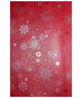 Dāvanu iesaiņojamais papīrs Silver Snowflakes, red, loksne