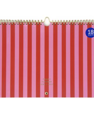 Kalendārs Fabrique 18 Months Family Planner, Stripes Pink, A-Journal