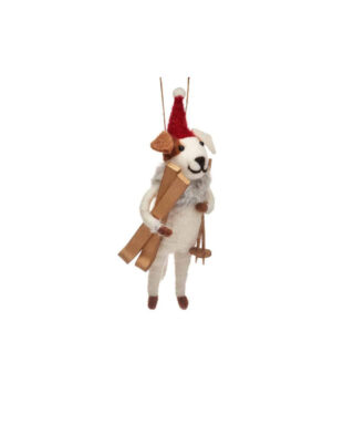 Filca dekors Dog with Skiis