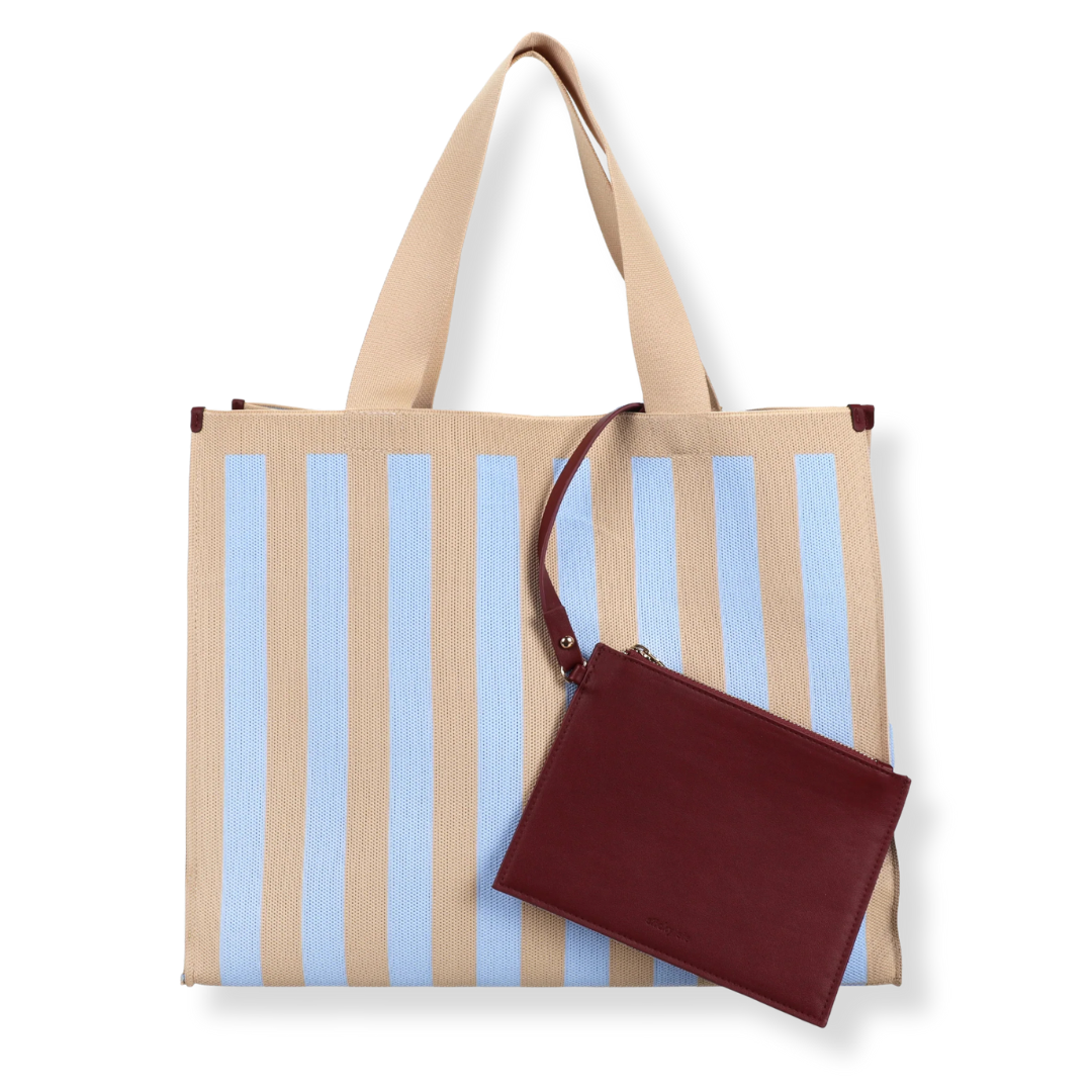 Iepirkumu soma Knitted Stripes, marzipan sky, The Sticky Sis Club (3)