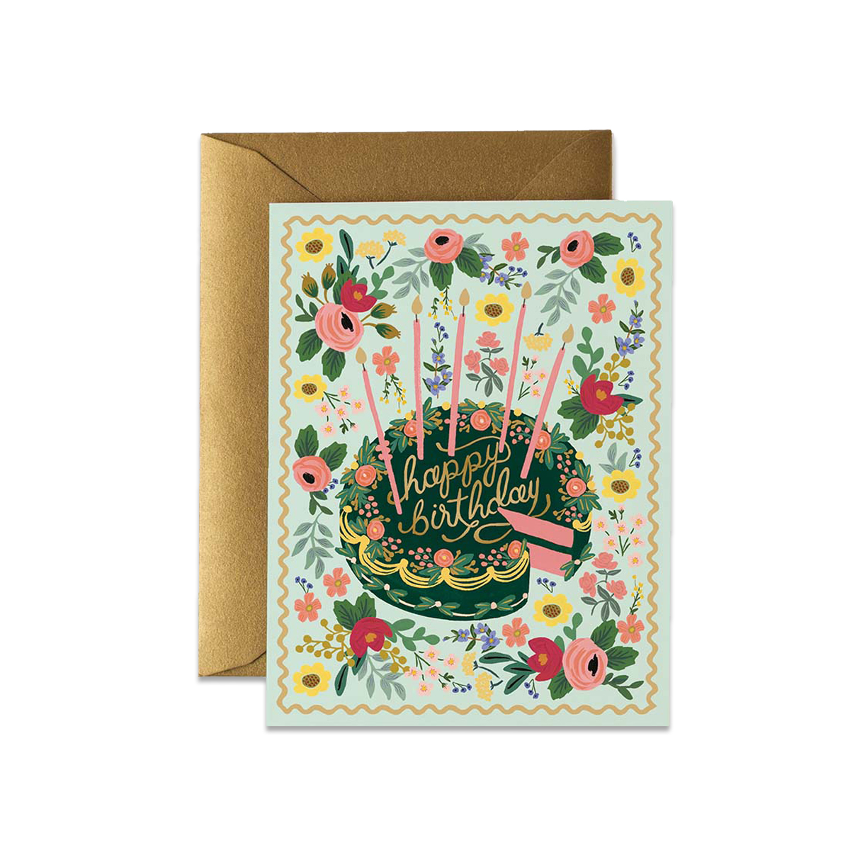 Kartīte Floral Cake Birthday Card