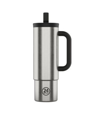Krūze ar salmiņu Straw cup, 800 ml, Brushed Steel, 24 Bottles