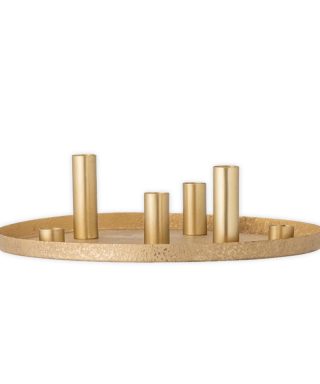 Svečturis Maxime Plate Candle Holder, Gold, Metal, Bloomingville