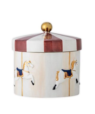 Trauks Merry-go-round Jar, Red, stoneware, ar vāku, Bloomingville