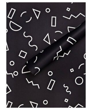 Dāvanu iesaiņojamais papīrs Navy Memphis Shapes, loksne, The Completist