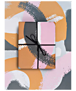 Dāvanu iesaiņojamais papīrs Pink Mustard Swirls, loksne, The Completist