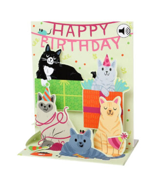 Kartīte Party Cats, Happy Birthday, Up With Paper