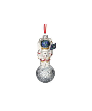Stikla dekors Astronaut on moon, 17 cm