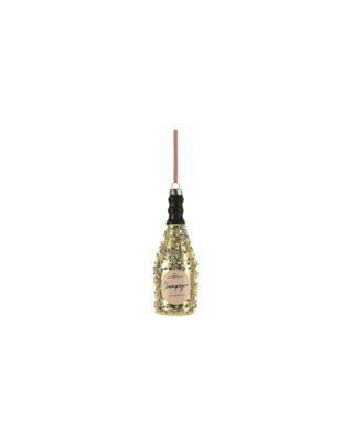 Stikla dekors Champagne with rhinestones, 12.7 cm