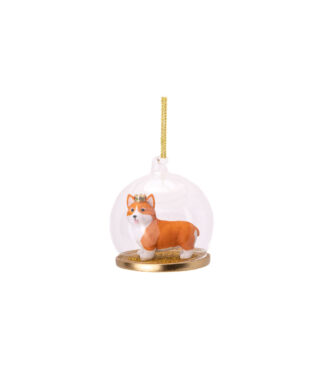 Stikla dekors Corgi with Crown, 7 cm