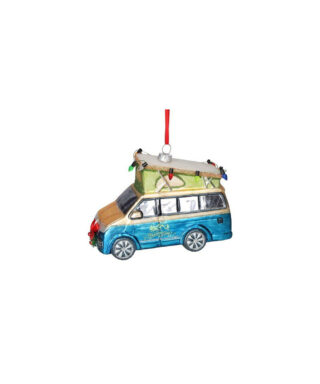 Stikla dekors camper, blue, 12 cm