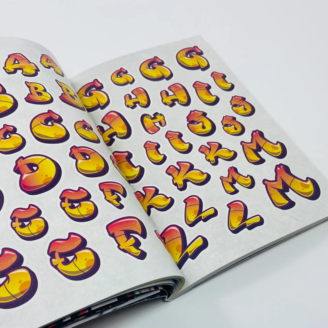 Uzlīmju grāmata The Graffiti Alphabet Sticker Book (6)