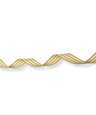 Kokvilnas lente Cotton, Mustard stripes, 3.5 cm, 1 metrs
