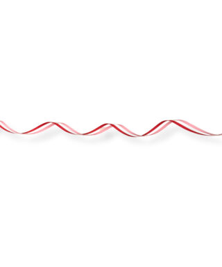 Kokvilnas lente Cotton Tricolor, Red, 1.3 cm,1 metrs