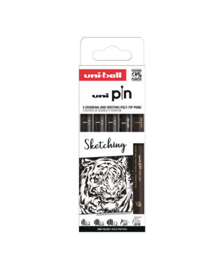 Flomāstera tipa pildspalvu komplekts UNI PIN Sketching, 5 gab.