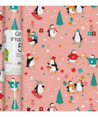 Dāvanu iesaiņojamais papīrs Penguins, rullis