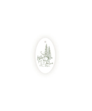 Etiķete Deer, Oval, Woodland Toile, Manilla