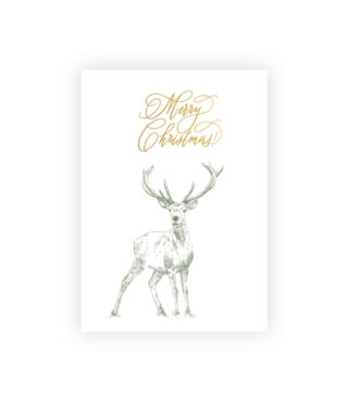 Kartīte Merry Christmas, Deer, Woodland Toile, Manilla
