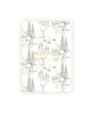 Kartīte Priecīgus Svētkus, Woodland Toile, Manilla