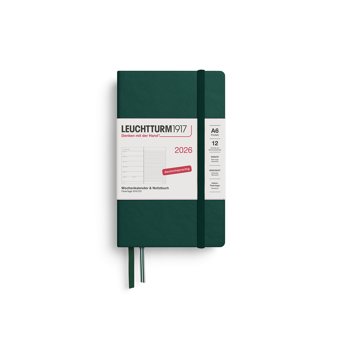 Planotajs-2026,-Forest-Green,-A6,-Weekly-&-Notebook,-Leuchtturm1917