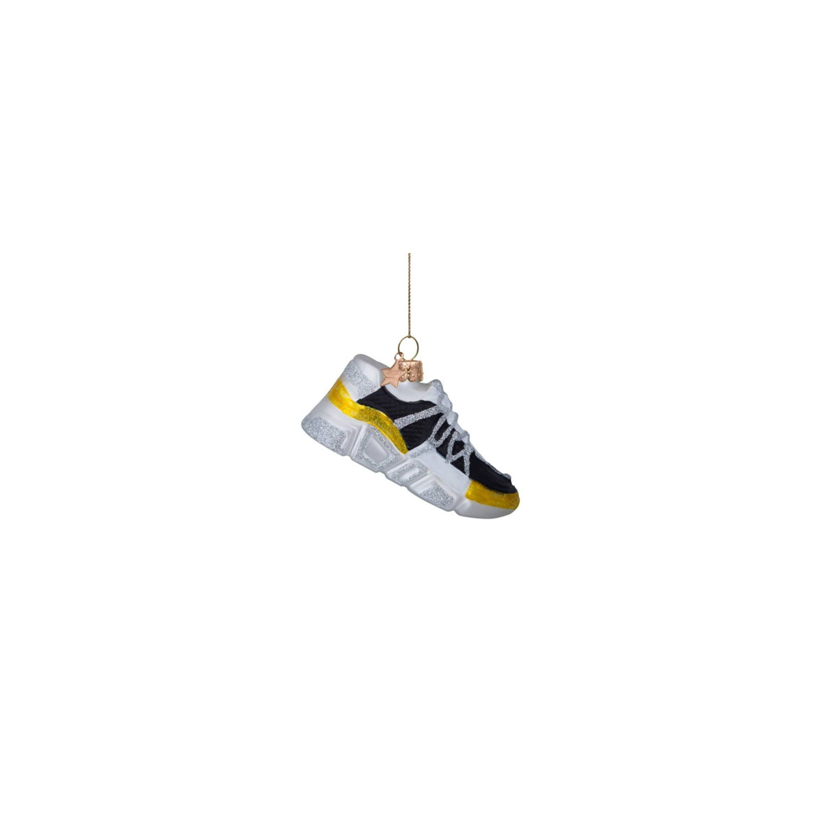 Stikla-dekors-Black-&-yellow-sneaker,-6-cm