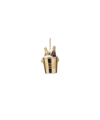Stikla dekors Bottles of champagne in gold cooler, 7 cm