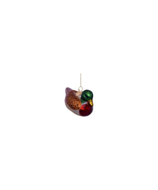 Stikla dekors Brown & green duck, 5.5 cm