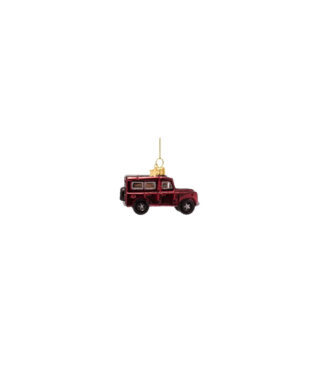 Stikla dekors Burgundy SUV car, 6 cm