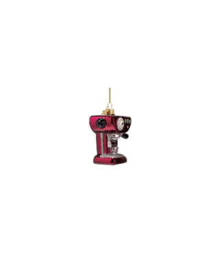 Stikla dekors Burgundy coffee machine, 9 cm