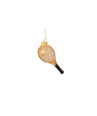 Stikla dekors Gold tennis racket, 9.5 cm