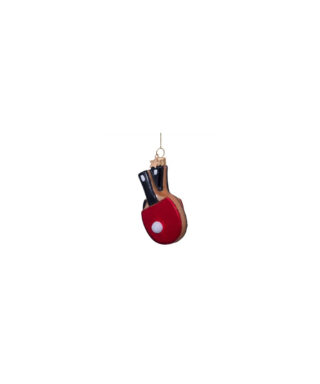 Stikla dekors Red black ping pong, 9 cm
