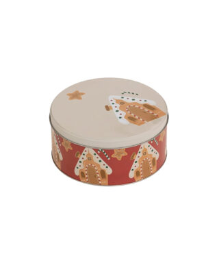 Metāla kaste Red, gingerbread house, L