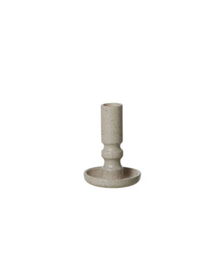 Svečturis Short Ania Taper Candle Holder, Light Brown Mist, keramika