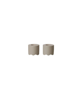 Svečturi Wave Tall candle holder, Light brown matte, 2 gab.
