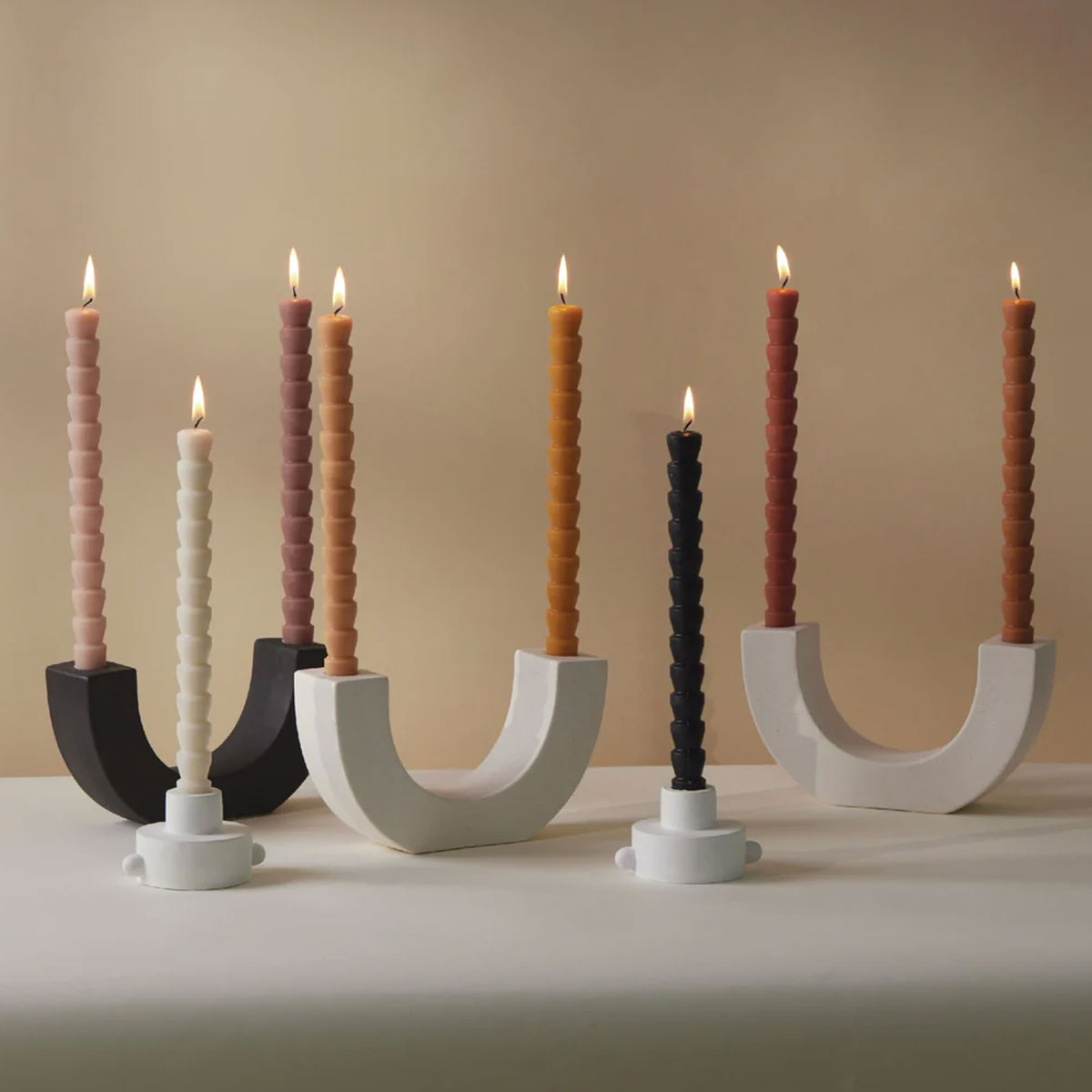 3_Sveces-Cypress-&-Fir-Twisted-Tapers,-Metallic-Copper,-2-gab