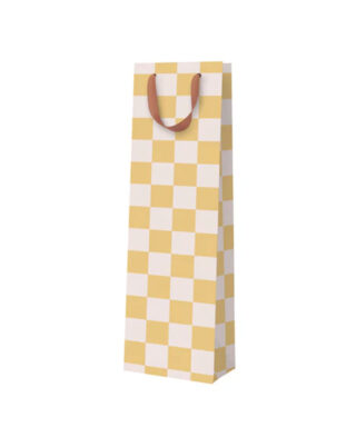 Dāvanu maisiņš pudelei Mustard, Checkerboard