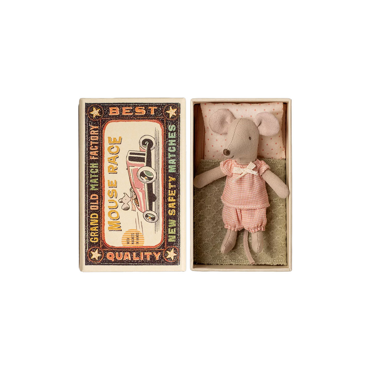 Miksta-rotallieta-Little-sister-mouse-in-matchbox,-Maileg