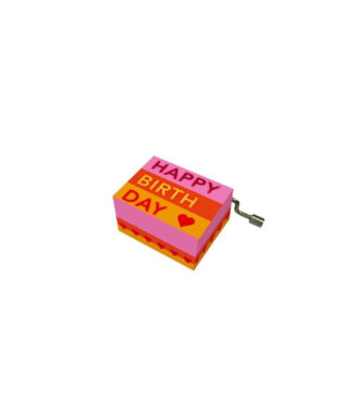 Mūzikas kastīte Happy Birthday, stripes with hearts