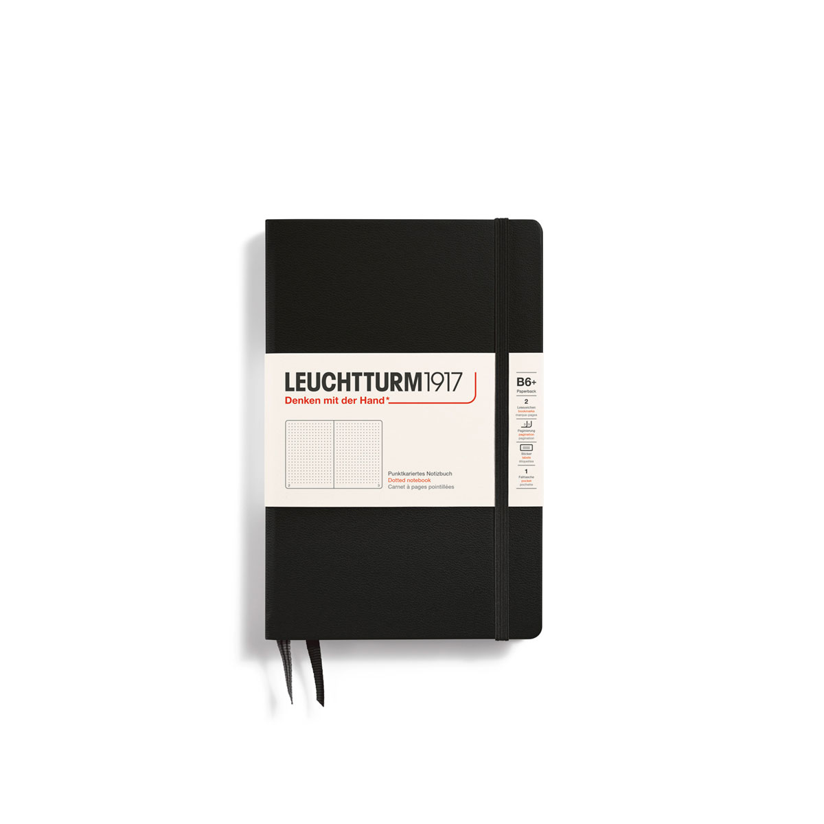 Piezimju-gramata-Paperback-B6+,-Black,-punktotas,-Leuchtturm1917