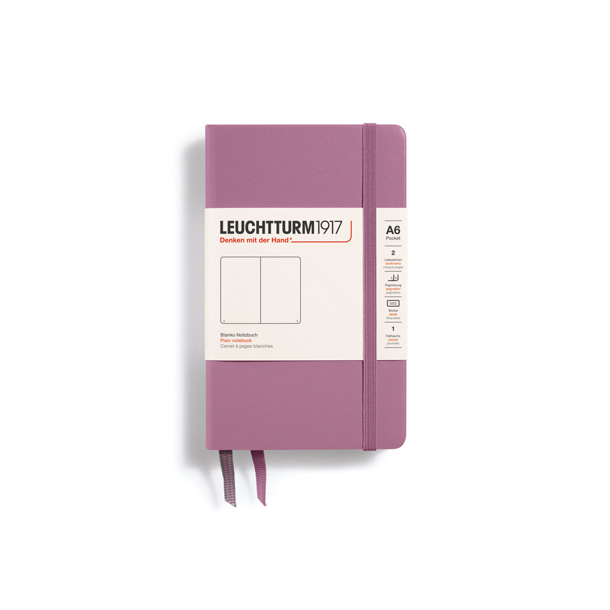 Piezimju-gramata-Pocket-A6,-Dusty-Pink,-tuksas,-Leuchtturm1917