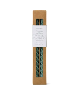 Sveces Cypress & Fir Twisted Tapers, Evergreen,  2 gab.