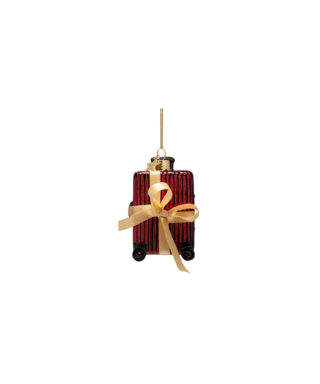 Stikla dekors Burgundy suitcase, 10 cm