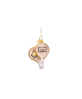 Stikla dekors Soft pink padel racket, 9.5 cm