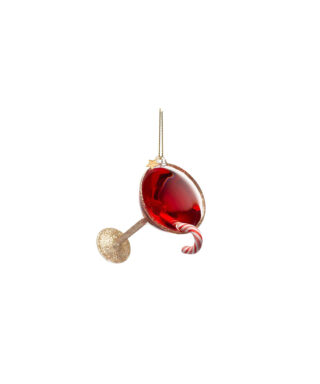 Stikla dekors Red christmas cocktail, 10.5 cm