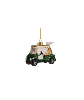 Stikla dekors Night green golf car, 9 cm