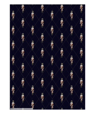 Dāvanu iesaiņojamais papīrs Navy Nutcracker/Rhombus, abpusējs, Manilla