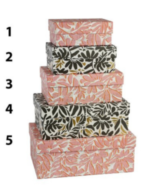 Dāvanu kaste Peach and black flowers. 4, 19 cm x 10 cm x 28 cm