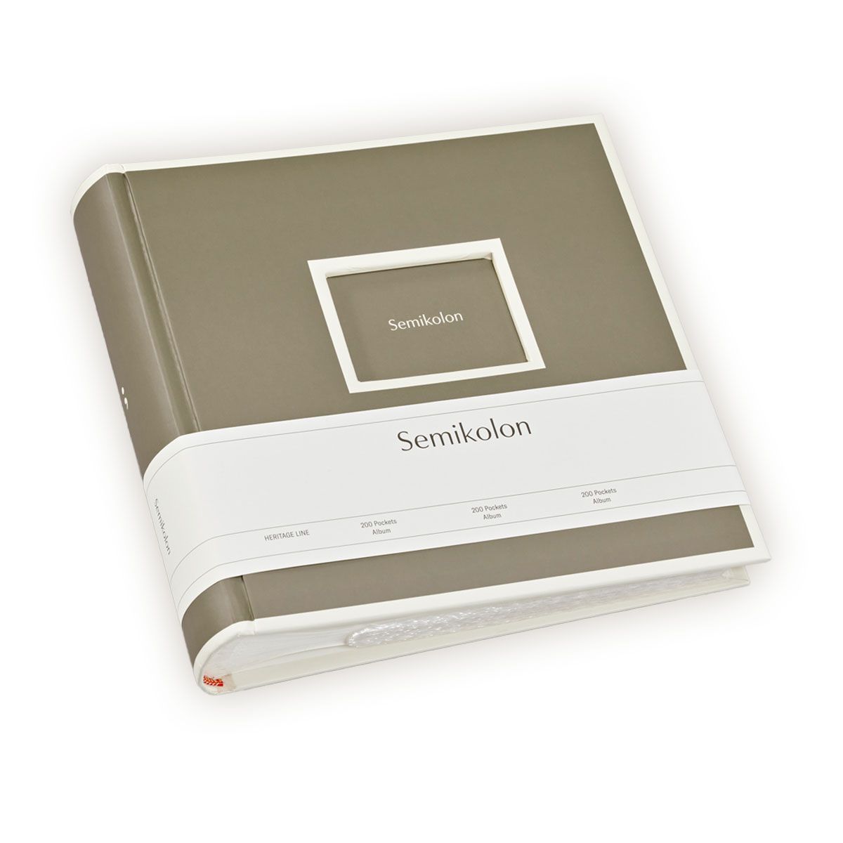 Fotoalbums-200-Pockets-Album,-fango,-Semikolon