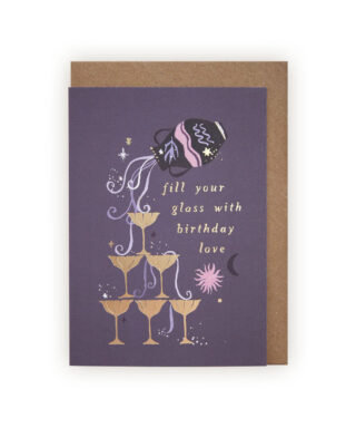 Kartīte Birthday love, Aquarius, Zodiac Birthday